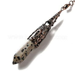 Mixed Gemstone/Glass Dowsing Pendulum Big Pendants&nbsp;G-H285-06R