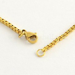 304 Stainless Steel Box Chain Necklaces&nbsp;X-NJEW-R223-01