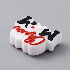 Word Cheer Mom Silicone Beads&nbsp;SIL-WH0002-88A