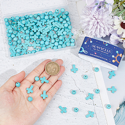 160Pcs 2 Styles Synthetic Turquoise Beads&nbsp;TURQ-SC0001-20C