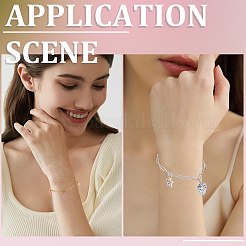 20Pcs 2 Colors 304 Stainless Steel Paperclip Chains Bracelets&nbsp;BJEW-BM0001-01