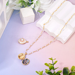 1Pc Brass Enamel Locket Pendants&nbsp;KK-TADJ0001-05B