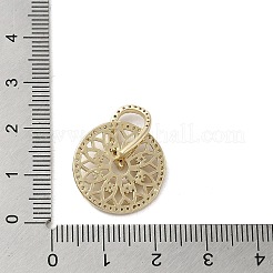 Brass Micro Pave Clear Cubic Zirconia Pendants&nbsp;KK-M275-36G