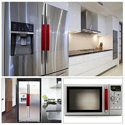 2 Pairs 2 Style Pleuche with PU Leather Door Handle Protective Casing&nbsp;AJEW-GF0003-07B