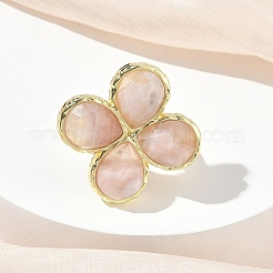 Natural Cherry Blossom Agate Faceted Adjustable Finger Rings for Women&nbsp;RJEW-A092-01G-14