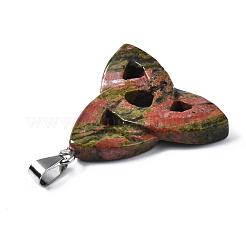 Triangle Knot Natural & Synthetic Mixed Stone Pendants with Brass Clasps&nbsp;G-R220-09