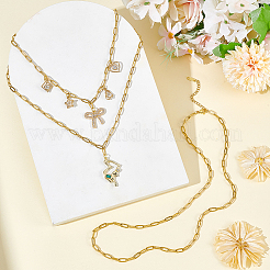 4Pcs 4 Sizes 304 Stainless Steel Paperclip Chain Necklaces&nbsp;NJEW-GA00001