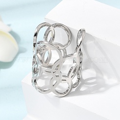 Brass Cuff Open Rings for Women&nbsp;RJEW-F215-05P