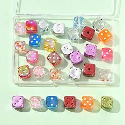 30Pcs 3 Styles UV Plating Transparent Acrylic Beads&nbsp;OACR-FS0002-60