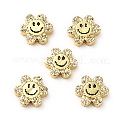 Rack Plating Brass Cubic Zirconia Beads&nbsp;KK-M232-01G