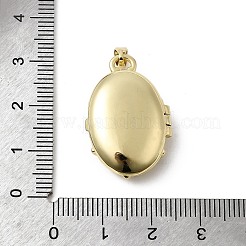 Brass Micro Pave Clear Cubic Zirconia Locket Pendants&nbsp;KK-L262-07G