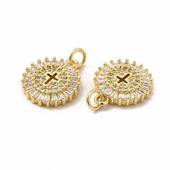 Rack Plating Brass Cubic Zirconia Pendants&nbsp;KK-G456-13G