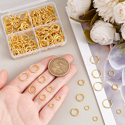 360Pcs 4 Styles Alloy Soldered Closed Jump Rings&nbsp;KK-PH0010-13G