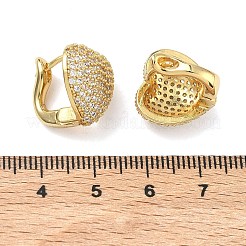 Brass Micro Pave Clear Cubic Zirconia Hoop Earrings&nbsp;EJEW-C182-03G