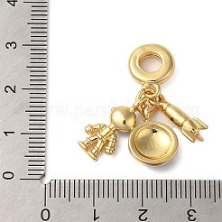 Rack Plating Brass Blue Enamel European Dangle Charms&nbsp;KK-P279-31G