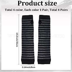 4 Pairs 4 Colors Acrylic Fiber Yarn Knitting Fingerless Gloves&nbsp;AJEW-GF0010-88