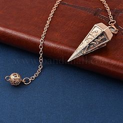 Rack Plating Brass Cone Dowsing Pendulum Pendants&nbsp;AJEW-G064-01RG