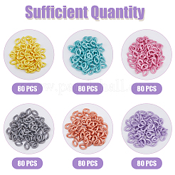 480Pcs 6 Style Opaque Acrylic Linking Rings&nbsp;OACR-HY0001-06