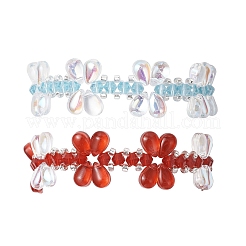 2Pcs 2 Colors Imitation Austrian Crystal Bicone Beads Braided Bead Bracelets for Women&nbsp;BJEW-MZ00177