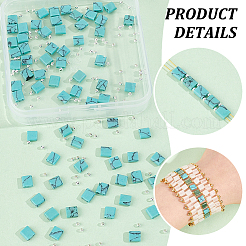 1 Strand Rectangle Synthetic Turquoise Beads Strands&nbsp;G-NB0005-57