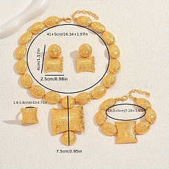 Elegant Middle Eastern Alloy Rectangle & Oval & Round Bracelets & Earrings & Necklaces & Rings Sets for Weddings&nbsp;JA7273