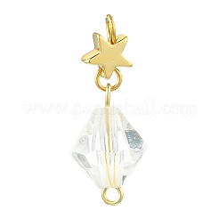 5Pcs Glass & Acrylic & Brass Pendants&nbsp;PALLOY-JF03069