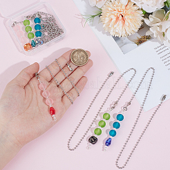 6Pcs Round Glass Charms Ceiling Fan Pull Chain Extenders&nbsp;HJEW-NB00261