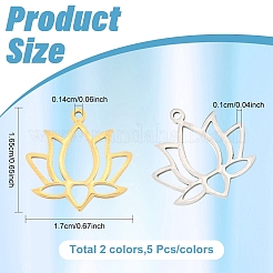 10Pcs 2 Colors 304 Stainless Steel Pendants&nbsp;STAS-YW0003-48