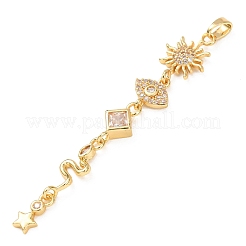 Tassel Brass Micro Pave Clear Cubic Zirconia Big Pendants&nbsp;KK-L271-01G-11