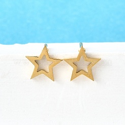 304 Stainless Steel Tiny Hollow Out Star Stud Earrings for Women&nbsp;STAS-A065-01G