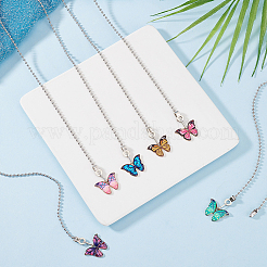 12Pcs 6 Colors Butterfly Alloy Enamel Charms Ceiling Fan Pull Chain Extenders&nbsp;HJEW-GO00070