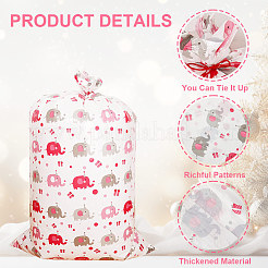 2Pcs 2 Colors Christmas Rectangle Plastic Elephant Print Gift Storage Big Bags&nbsp;ABAG-WH20010-07