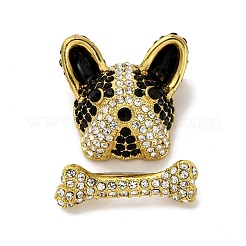 2Pcs Alloy Rhinestone Brooch&nbsp;JEWB-K027-10G