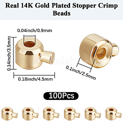 100Pcs Brass Crimp Beads&nbsp;KK-BBC0026-27