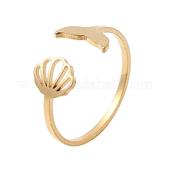 304 Stainless Steel Cuff Open Rings&nbsp;RJEW-H265-02G