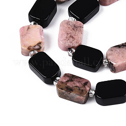 Natural Obsidian & Rhodonite Beads Strands&nbsp;G-N358-02A-04