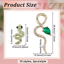20Pcs 10 Style Alloy Rhinestone Cabochons&nbsp;MRMJ-OC0003-56