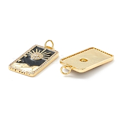 Rack Plating Brass Micro Pave Clear Cubic Zirconia Pendants&nbsp;KK-D073-24G