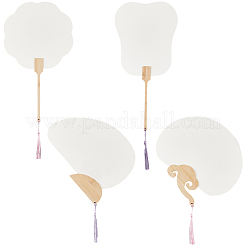 4Pcs 4 Styles Paper Fans&nbsp;AJEW-GF0011-45A