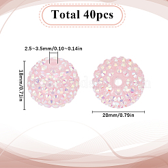 40Pcs Resin Rhinestone Beads&nbsp;RESI-SC0003-14A