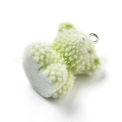 Flocky Opaque Resin Pendants&nbsp;CRES-F033-05