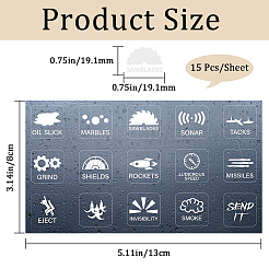 Square PVC Waterproof Car Dash Button Stickers Repaire Kits&nbsp;DIY-WH0349-178
