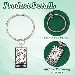 5Pcs 5 Styles Zinc Alloy Pendants Keychains&nbsp;FIND-HY0004-10