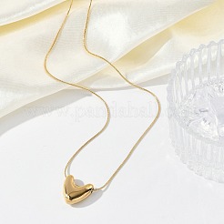 304 Stainlee Steel Pendant Snake Chain Necklaces for Women&nbsp;NJEW-M087-01G-02