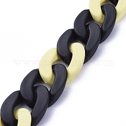 Handmade Opaque Spray Painted Acrylic Curb Chains&nbsp;AJEW-JB00617