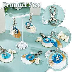 10Pcs 5 Styles Natural Freshwater Shell Pendant Decorations&nbsp;HJEW-FH00145