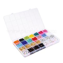 5 Colors Flat Round Acrylic Letter Beads&nbsp;DIY-YW0002-54
