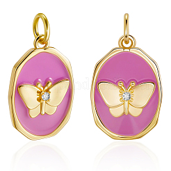 6Pcs Rack Plating Brass Enamel Pendants&nbsp;KK-BBC0020-67