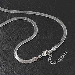 4mm Rack Plating Brass Herringbone Chain Necklaces for Women Men&nbsp;MAK-L044-16P