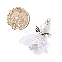 5Pcs 5 Styles Polyester Lace Pendants&nbsp;PALLOY-MZ00739